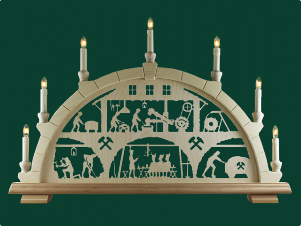 Schwibbogen Bergschmiede 7 Kerzen